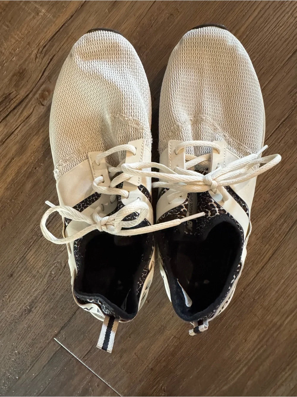 Women's Nergize Sport Leopard White and Black Walking Sneakers Sz 12